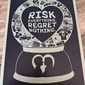 Regretting you movie  Heart Poster. 1poster 1 signed necklace 1 set of stickers.